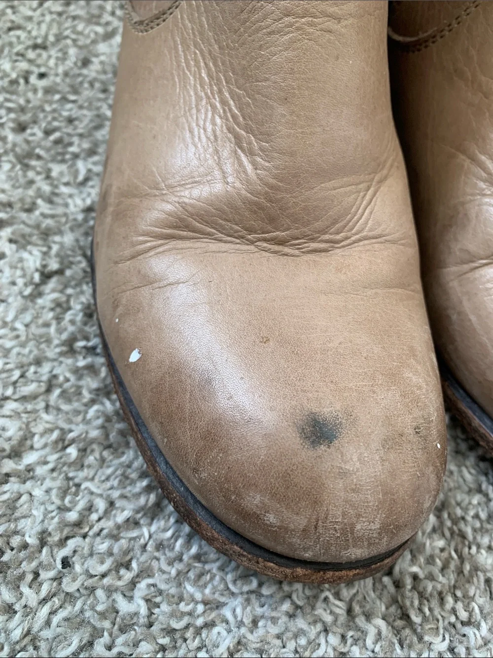 Frye Lynn Light Tan Leather Buckle Ankle Boots